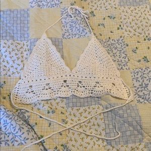 White crochet crop top